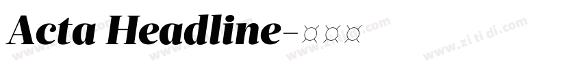 Acta Headline字体转换